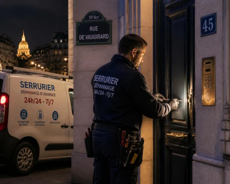 serrurier paris 15 disponible pour une intervention rapide et urgente autour de la rue de vaugirard. service fiable 24h/24 pour vos dépannages et installations.